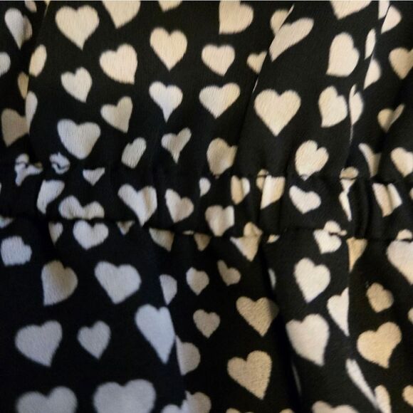 EC J.CREW MERCANTILE BLACK SND WHITE HEART DRESS SZ.12 - Picture 8 of 8